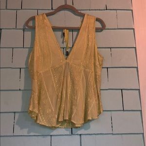 Free People yellow dress top